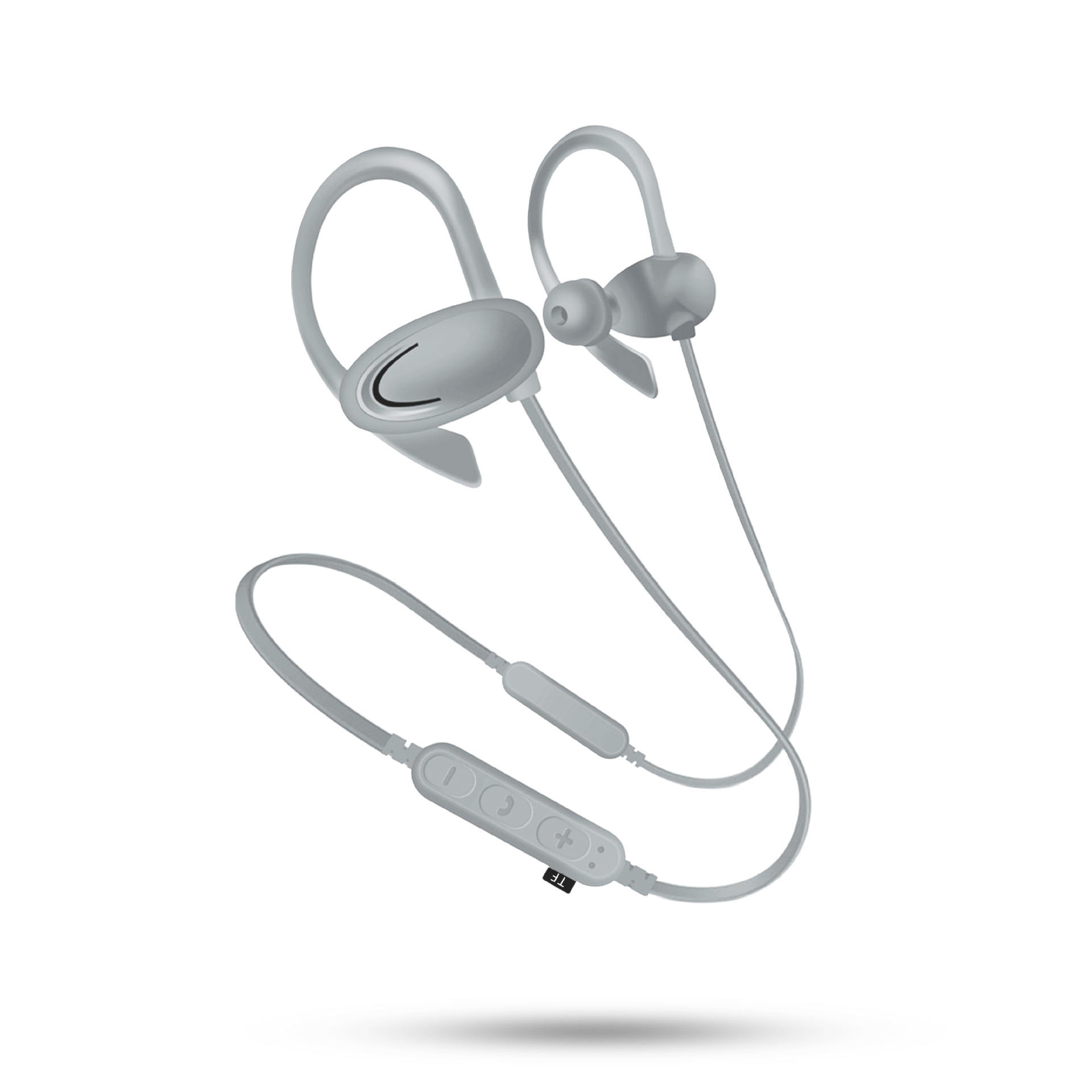 Hook Style Bluetooth Earphone Headset with MicroSD MUSIC Slot MSF1 (Gray)